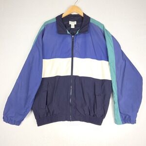 VTG IZOD Sport Mens Color Block Windbreaker Sz. M Embroidered Logo on Back Lined